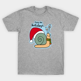 Enjoy the Holidays! Christmas Snail T-Shirt